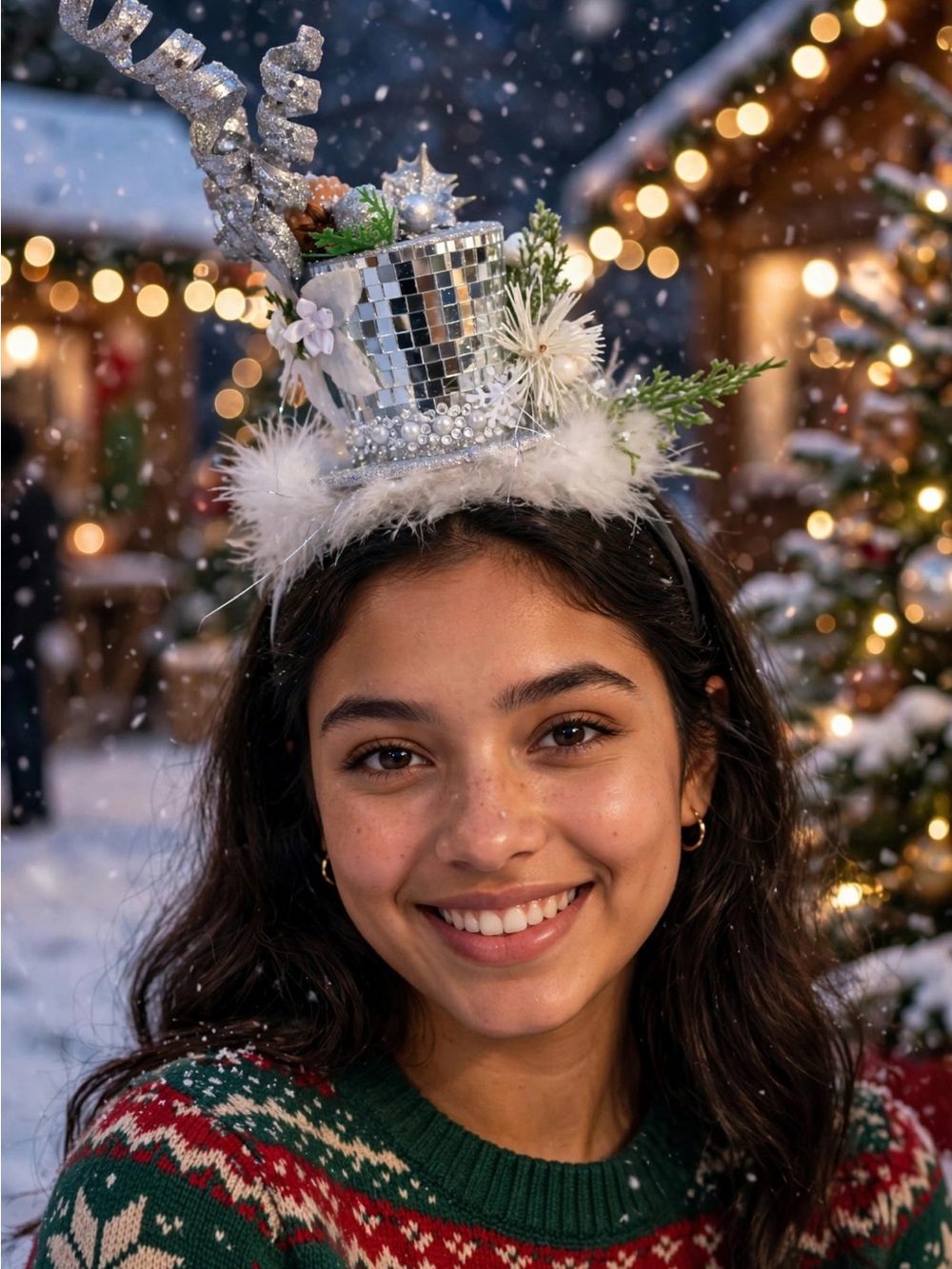 Christmas Mirrored Mini Top hat Headband, Tacky Christmas Party, Ugly Sweater Ch